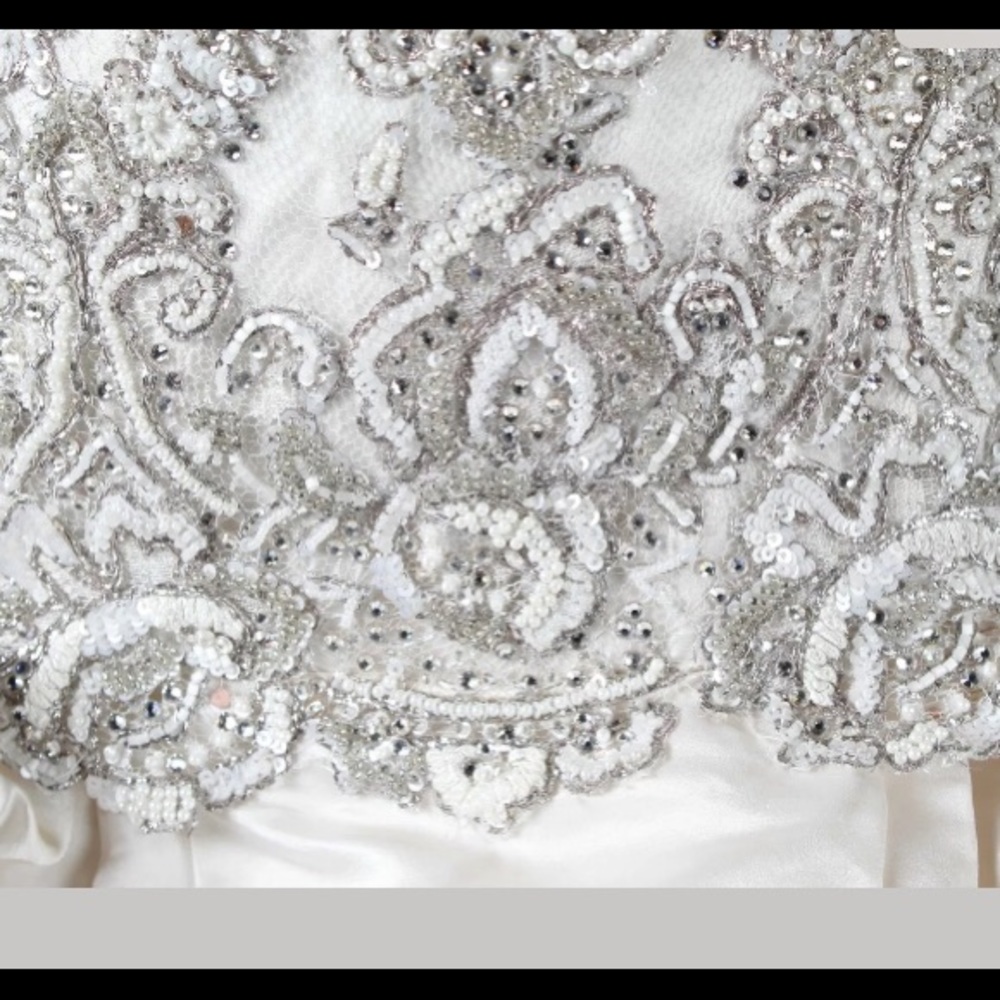 BARACCI COUTURE SILK CRYSTAL WEDDING GOWN -RARE - Picture 8 of 8